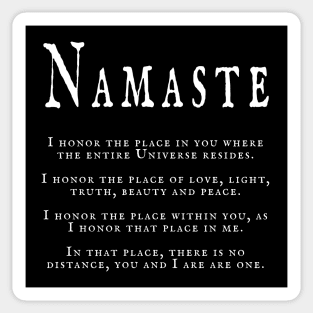 Namaste World Peace Sticker